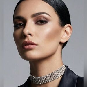 Windsor Silver Rhinestone Choker Necklace